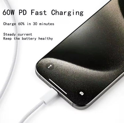 Usb C to Type C Fast Charging PD 60W Mobile Phone Date Cable